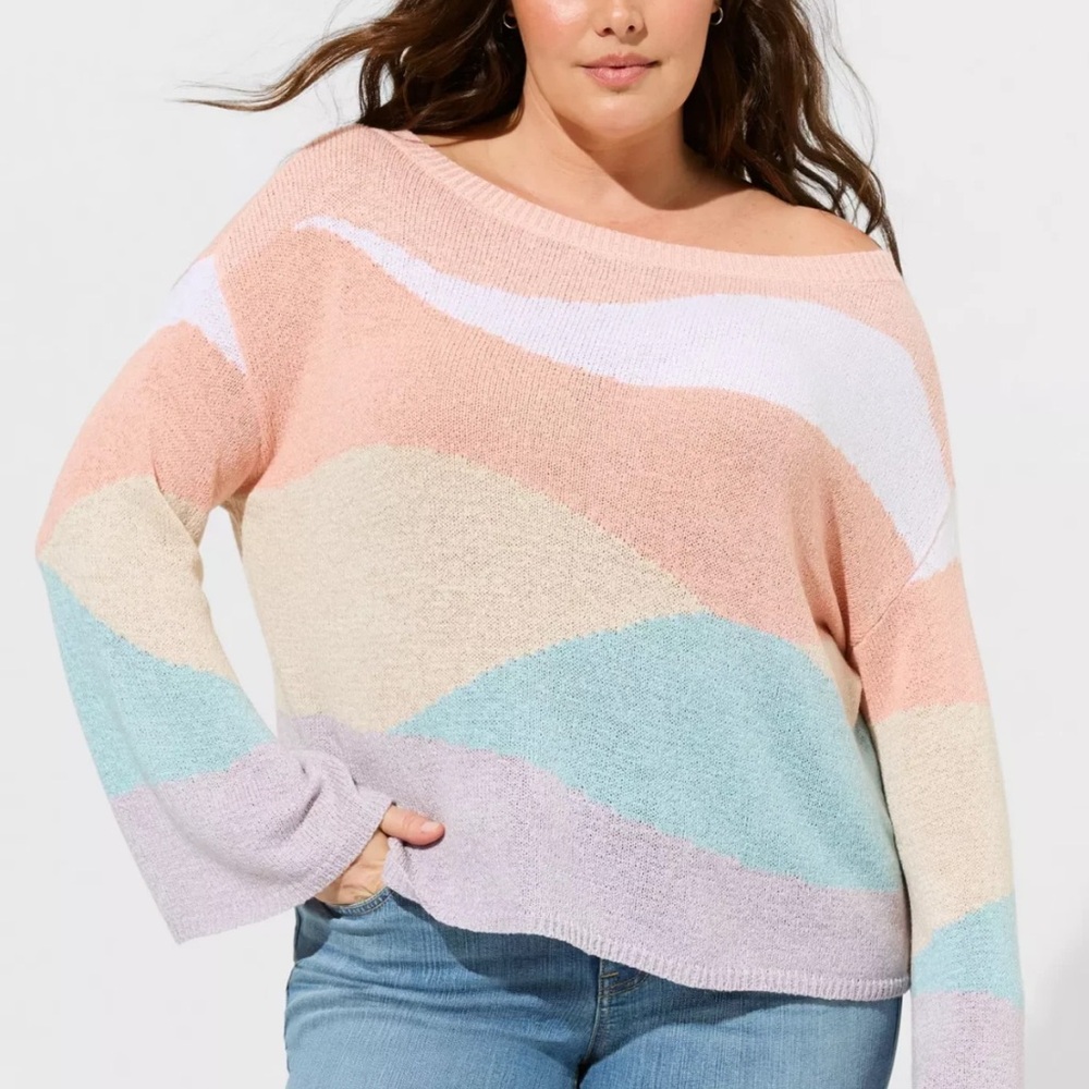 Torrid Pastel Off-the-Shoulder Sweater